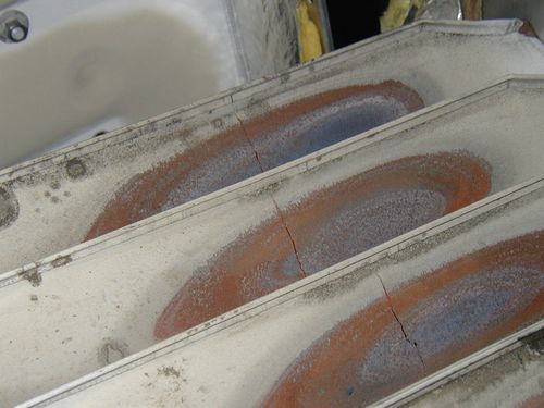 Heat exchanger crack